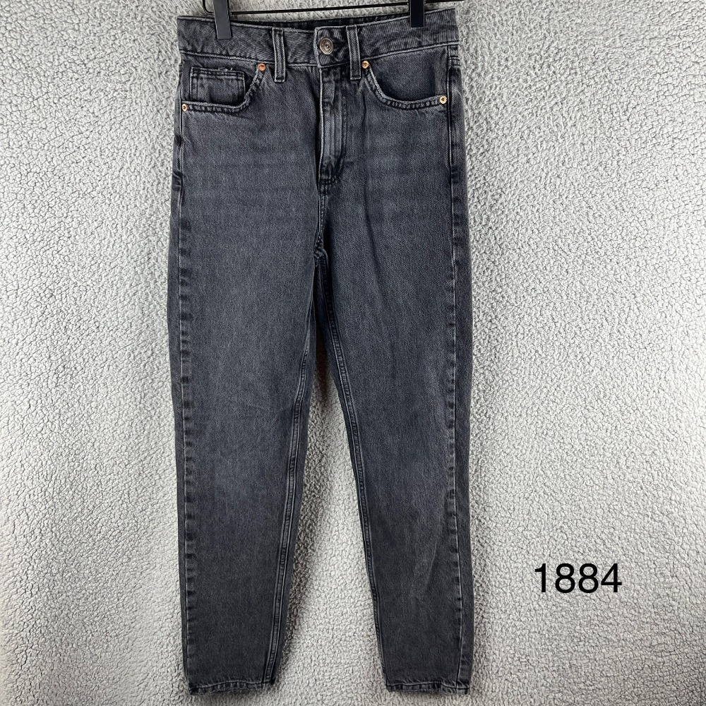BDG Urban Outfitters Mom Jeans High Waist Distressed Denim Black Wash W24 L32